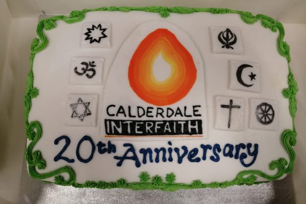 Cake to celebrate 20 years of interfaith work in calderdale